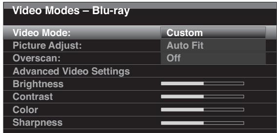 HARMAN KARDON AVR 365 - Réglage des paramètres personalisés de l'image - 1