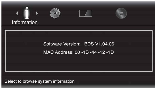 HARMAN KARDON BDS 5 - Menu Informations - 1