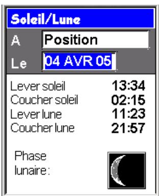 MAGELLAN EXPLORIST 600 - Acceder à la fonction Soleil/Lune - 1