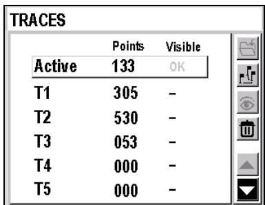MAGELLAN FX324 - Menu → onglet rte/trc → 5-liste traces - 1