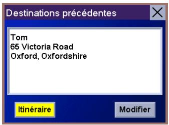 MAGELLAN MRM 700EMEA - Selectionner une destination à partir d'une destination précédente et l'enregistrer dans le Carnet d'adresses - 8