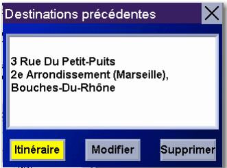 MAGELLAN ROADMATE 3000T - Enregistrer une Destination précédente dans le Carnet d'adresses - 1