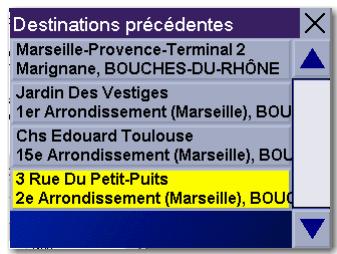 MAGELLAN ROADMATE 3000T - Enregistrer une Destination précédente dans le Carnet d'adresses - 2