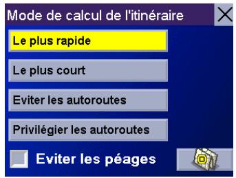 MAGELLAN ROADMATE 3000T - Choisir le mode de calcul de l'itinéraire - 1