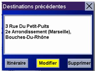 MAGELLAN ROADMATE 3000T - Enregistrer une Destination précédente dans le Carnet d'adresses - 3