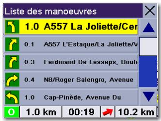 MAGELLAN ROADMATE 3000T - Explorer une manœuvre de l'itinéraire calculé - 3