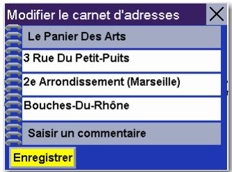 MAGELLAN ROADMATE 3000T - Enregistrer une Destination précédente dans le Carnet d'adresses - 5