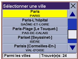 MAGELLAN ROADMATE 700 - Sélectionner une destination à l'aide d'une adresse - Recherche par ville - 4