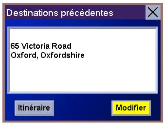 MAGELLAN ROADMATE 700 - Selectionner une destination à partir d'une destination précédente et l'enregistrer dans le Carnet d'adresses - 4