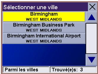 MAGELLAN ROADMATE 700 - Rechercher la catégorie de POI à l'aide de l'option "Lister par ville" - 3