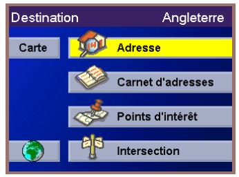 MAGELLAN ROADMATE 700 - Sélectionner une destination à l'aide d'une adresse - Recherche par région - 1