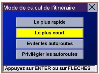 MAGELLAN ROADMATE 700 - Choisir le mode de calcul de l'itinéraire - 2