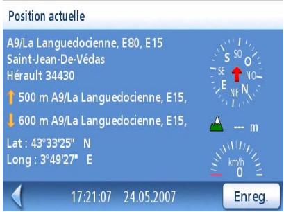 MAGELLAN MAESTRO 3100 - Écran Position actuelle - 1
