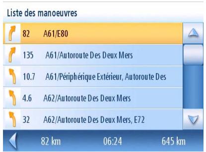 MAGELLAN MAESTRO 3100 - Écran List des manoeuvres - 1