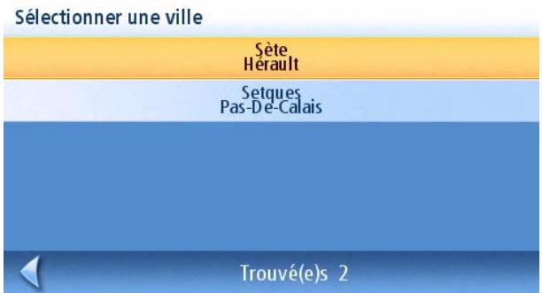 MAGELLAN MAESTRO 4050 - Saisir la ville: - 1