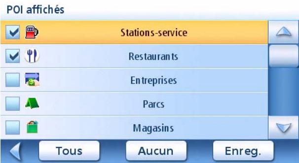 MAGELLAN MAESTRO 4050 - Selectionner les POI à afficher sur la carte - 2