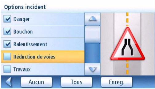 MAGELLAN MAESTRO 4050 - Selectionner des catégories d'alertes traffic - 2