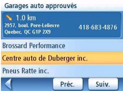 MAGELLAN MAESTRO 3210 - Calculer un itinétaire vers le garage sélectionné - 1
