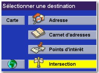 MAGELLAN ROADMATE 360 - Sélectionner une destination avec l'option "Intersection" - 1