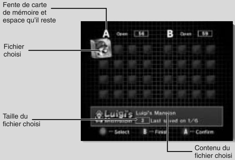 NINTENDO GAMECUBE - B.: Vous ne pouvez pas déplacer ni copier des fichiers dans les cas suivants: - 1