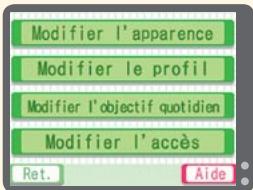 NINTENDO DS PERSONAL TRAINER WALKING - Menu « Changer vos données » - 1