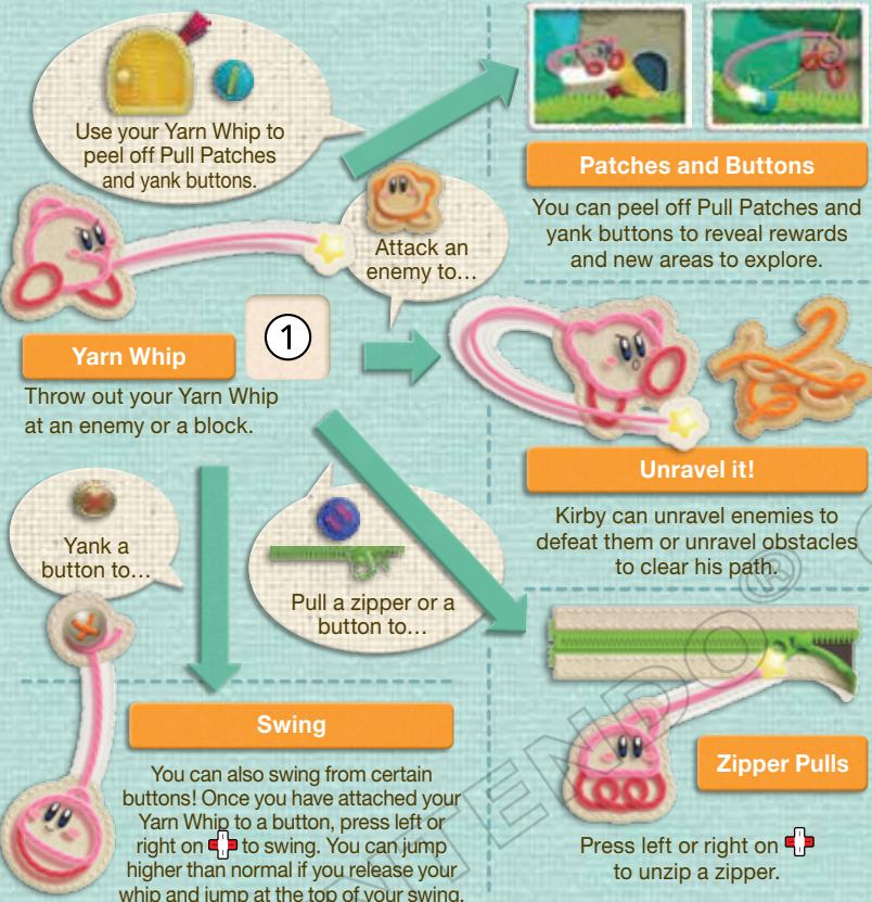NINTENDO WII KIRBYS EPIC YARN - WHIP ACTIONS - 1