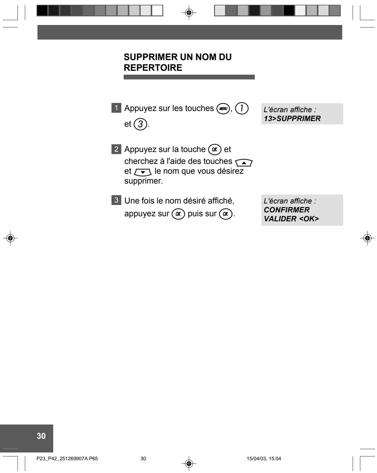 FRANCE TELECOM GALEO 4050 - MODIFIER UN NOM OU UN NUMERO DU REPERTOIRE - 1