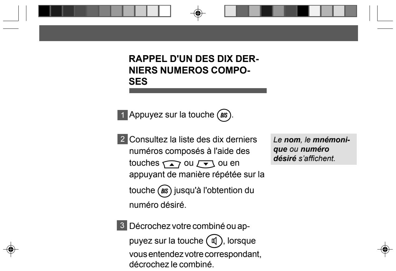 FRANCE TELECOM GALEO 4050 - RAPPEL DU DERNIER NUMERO COMPOSE - 1