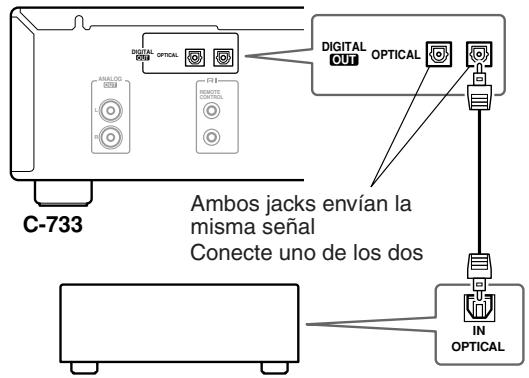 ONKYO C-733 - Conectar un amplificador o un grabador con una entrada digital optica - 1