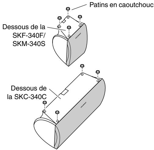 ONKYO HT-S590 - Utilisation des patins de caoutchouc avec les enceintes - 1
