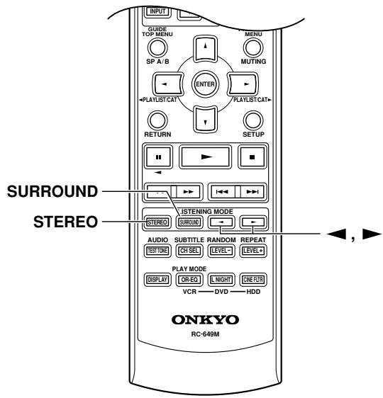 ONKYO HTS-790 - Boutons LISTENING MODE [<] [>] - 1