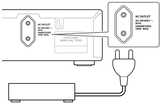 ONKYO T-433 - Connexion du cable d'alimentation d'un autre élément - 1