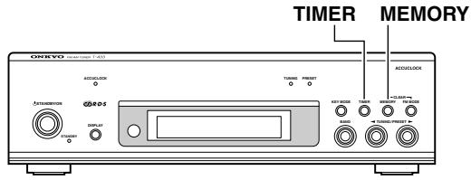 ONKYO T-433 - Comprobar los ajustes del temporizador - 1