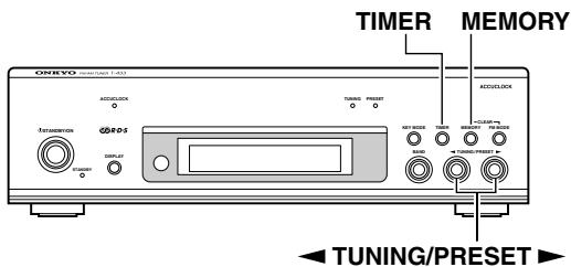 ONKYO T-433 - Impostazione dell'Accuclock su una stazione specifica - 1