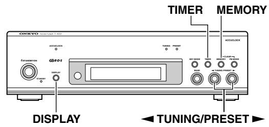 ONKYO T-433 - Ajustar el reloj manualmente - 1