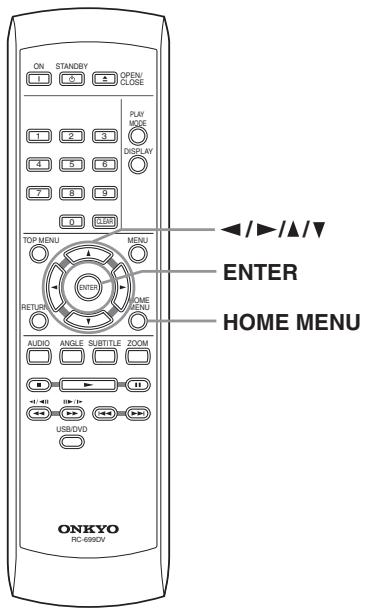 ONKYO DVSP405 - Menu delle impostazioni video (Regolaz. Video)2a034e71d202194.jpg)

Premere ENTER per tornare alla schermata “Regolaz. Video”, o HOME MENU per abbandonare la schermata. - 1