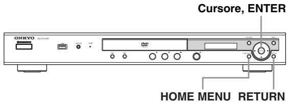 ONKYO DVSP405 - Nota:dellettore-a-seconda-del-proprio-tevisore">

Questolettore ècaratterizzato dauna funzione screen saver (salvaschermo) e da una funzione di spegnimento automatico. Se illettore èfermo e nessun tasto viene premuto per cinque minuti,si attiva lo screen saver. Se il vassoio del disco è chiuso ma non si sta riproduccendo nessun disco,e nessun commando viene premuto per 30 minuti, illettore entra automaticamente in standby.

Utilizzo dei display su schermo90eb.jpg)

1 PREmere HOME MENU e scegliere "Impost. iniziali".

![](images/9fb7f4b1542c8589ead621a53d4da0533a3d338832300e06c6a49ce03764873d.jpg)

2 Scegliere "Schermo TV" delle impostazioni "Uscita video".

![](images/0d44725e6c6da6bf55d3427e80f7ba9425413e367bcb8688a1de3a0c374020dc.jpg)

3 Se si possiede un tevisore wide-screen (proporzioni 16:9), scegliere "16:9 (Wide)" O "16:9 (Riduzione)".

Se si possiede un tevisore convenzionale (proporzioni 4:3), potete scegliere l'impostazione "4:3 (Letter Box)" o "4:3 (Pan&amp;Scan)", come preferite. Per maggiori dettagli, consultare "Impostazioni Uscita video" a pagina 45. - 2