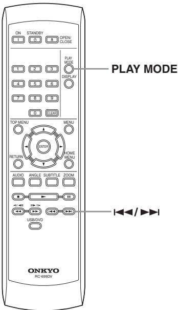ONKYO DVSP405 - Important:atorio   
Des, Aleatorio



La reproduccion aleatoria permanece activada hasta que usted selecciona "Des. Aleatorio" desde las opciones del menu de reproduccion aleatoria.   
No es possible usar la reproduccion aleatoria con discos DVD-R/-RW en modo VR, discs CD-Vidente en el modo PBC, discos MP3/WMA/MPEG-4 AAC, discos video DivX/WMV, ni cuando aparece en pantalla el menu de un disco DVD.   
No es possible usar la reproduccion aleatoria+junto con la reproduccion de programa o de repetition. - 1
