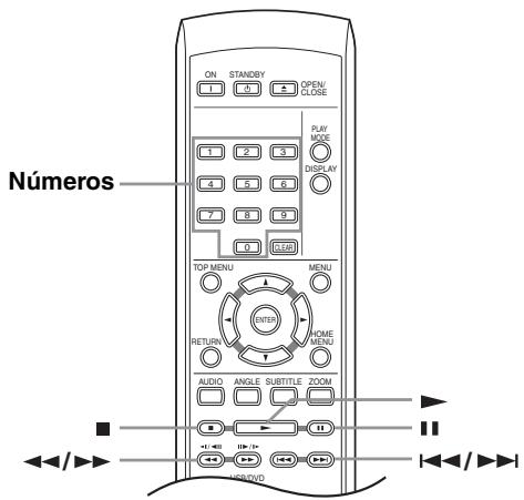 ONKYO DVSP405 - Notas:ja del disco, la proxima vez que inicia la reproduccion, el visualizadormostatrá RESUME y la reproduccion se reanuará desde el punto de reanudacion.

Con discos DVD y CD-Video, si sacá el disco del reproductor, la posición de reproducción se guardará en la memoria. Si el suiviente disco que企业提供 es el mesmo, el visualizador做不到 LAST MEM y la reproducción se reanudará. Para los discos DVD-Video, el reproductor guarda la posición de reproducción de los últimos cinco discos. Cuando se introduce uno de esos discos, usted pueda reanudar la reproducción.

Si deseña borrar de la memoria el punto de reanudación, pulse (detencion) cuando se visualiza RESUME.



Puede encontrarse con algunos discos DVD en los que algunos controlles de reproduccion no funciona en ciertas partes del disco. Esto no es un fallo de funcionaimiento.   
Si el disco contiene una mezcla depelícula (video DivX/WMV) y ARCHivos deotiros formatos (por ejemplo, MP3), seleccione primo en el menu en pantalla si deseaa reproductir los archivos depellicas (DivX/WMV) o los deotros formatos (MP3/WMA/MPEG-4 AAC/JPEG).

Controles de reproduccionasicos) cuando se visualiza RESUME. - 1