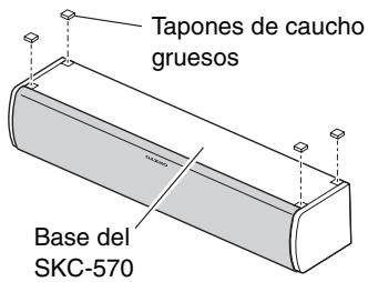 ONKYO HT-R570 - Utilizar los tapones de caucho para una plataforma más estable - 1