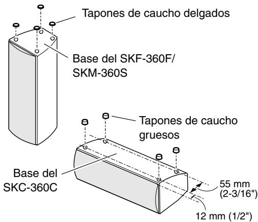 ONKYO HT-S4100 - Utilizar los tapones de caucho para una plataforma más estable - 1