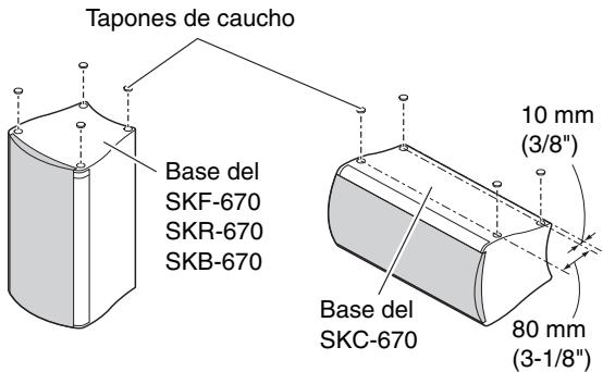 ONKYO HT-S6200 - Utilizar los tapones de caucho para una plataforma más estable - 1