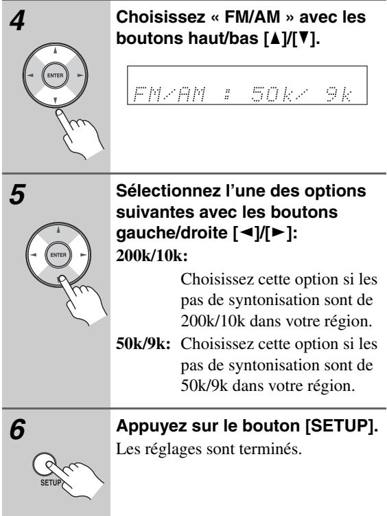 ONKYO HT-S6200 - Réglage l'intervalle de fréquences AM/FM - 5