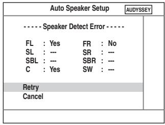 ONKYO HT-S9100THX - Speaker Detect Error - 1
