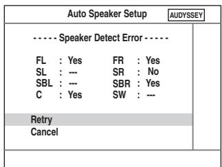 ONKYO HT-S9100THX - Speaker Detect Error - 3