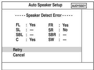 ONKYO HT-S9100THX - Speaker Detect Error - 2