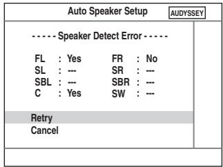 ONKYO HT-S9100THX - Speaker Detect Error (Error en la detectación de altavoces) - 1