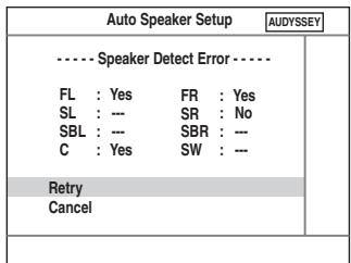 ONKYO HT-S9100THX - Speaker Detect Error (Error en la detectación de altavoces) - 2