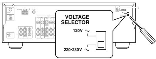 ONKYO SKC-330C - Ajustar el selector de voltaje (en algunos modelos) - 1