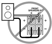 ONKYO SKM-330S - Précautions lors de la connexion des enceintes - 3